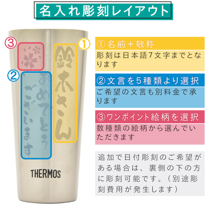 THERMOS 名前入りオリジナルデザインタンブラー【NEW】